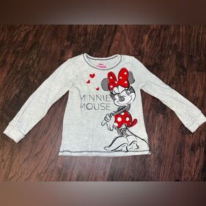 Disney Minnie Mouse Long Sleeve Gray Shirt